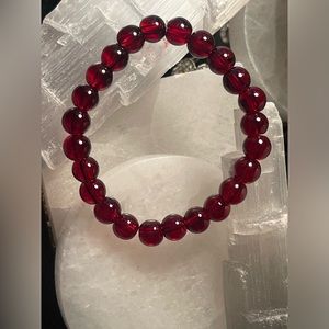 Garnet 8mm Crystal Stone Bracelet 7” Handmade by Annabellesgemz!